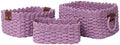 Woven Paper Rope Wicker Basket for Organizing(Set of 3,Purple) by QingtuHome