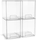 Sorbus Clear Stackable Storage Drawers (4 Pack, 7.6'' Tall) by Sorbus
