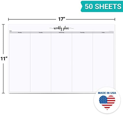 321Done Weekly Planner Notepad, Jumbo 11x17 Desk Pad, 50 Sheets, Mon to Fri - Image 2