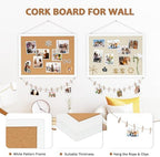 Double-Sided Wood Framed Cork Board with Linen, 36" x 24" - Image 3