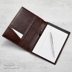 HISCOW Slim Leather Junior Padfolio, 5x8 Notepad Cover, Veg-Tanned Coffee - Image 2