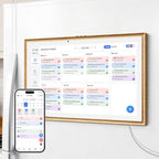 21.5 Inch Magnetic Fridge Digital Calendar, Teak Wood Grain by JSUSOU
