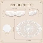 4 Pcs Cute Angel Wing Lace Keyboard Wrist Rest & Mouse Pad Coaster Set - Image 2