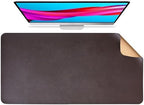 Large Cork Office Desk Mat, Dual-Sided Cork Leather Mouse and Keyboard Pad, Non-Slip Easy Clean Home Computer Mat Accessories(Coffee,80x40cm) by Unknown