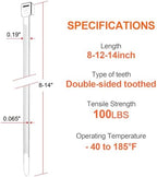 Zip Ties Assorted Size,8+12+14 Inch V-Shaped Toothed Double Sided Toothed,100 LBS Tensile Strength Heavy Duty Cable Wire Ties More Durable Nylon Tie Wraps for Indoor Outdoor（1000 Pack） - Image 2