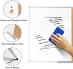 Cork Bulletin Board, 36 X 24 Inches White Magnetic Dry Erase Board, Large Wall Mounted Message Vision Notice Memo Pin Board for Office, Home and School - Image 5