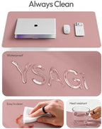 YSAGi Leather Desk Protector, Office Mat, Large Mouse Mat, Non-Slip PU Leather Blotter, Laptop Desk Mat, Waterproof Writing Pad for Office and Home(Pale Mauve, 63" x 17.2") - Image 7