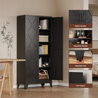 COFaR Metal Kitchen Cabinet, Pantry Storage Cabinets, 71" H Tall Black ﻿ - Image 5