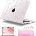 Case for 2026/2025/2024/2023 MacBook Air 15-inch Laptop Release M5 A3448 /M4 A3241 /M3 A3114 /M2 A2941, Stylish Protective Hard Shell Cover for MacBook Air 15.3 inch, Bow by WelcomeViseNewitems