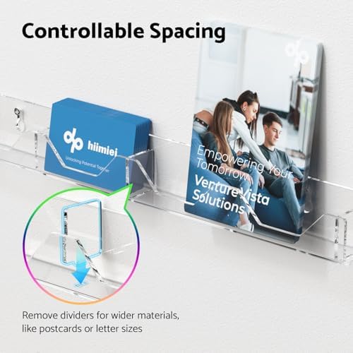 HIIMIEI Business Card Holder for Wall: Acrylic Gift Card Holder Wall Mount, 4 Pack Clear Hanging Rack Card Holder Display, Horizontal Multiple Business Card Holder Organizer for Office (16 Slots) - Image 2