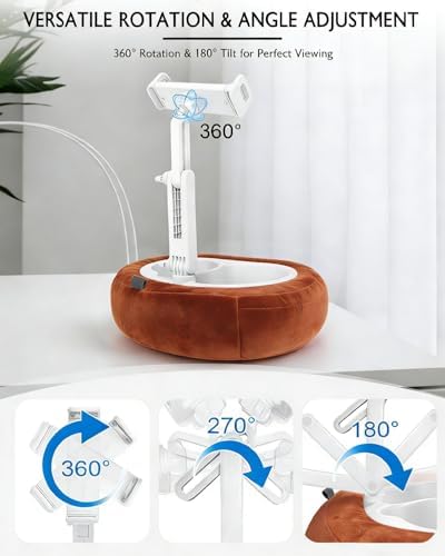 Miledi Tablet Pillow Stand for Bed with Detachable Snack Bowl, Terracotta - Image 5