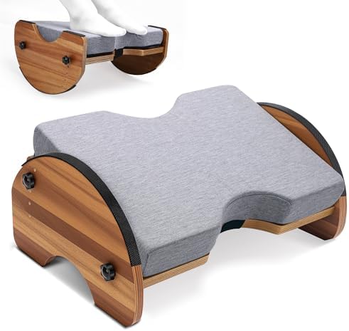 Foot Rest for Under Desk at Work, 3-in-1 Reversible Rocking Footrest Adjustable Foot Stool, Ergonomic Footrest for Under Desk, for Home, Office and Gaming, 5 Adjustable Heights, with Washable Cover by Unknown