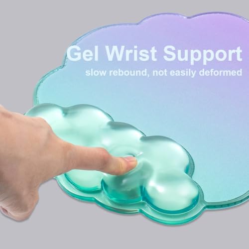 2 Pcs Cloud Keyboard Wrist Rest and Gel Mouse Pad with Wrist Support Set - Image 5