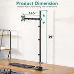 WALI Tall Monitor Arm Mount for Desk for 13-38 inch Screens, up to 22lbs - Image 4
