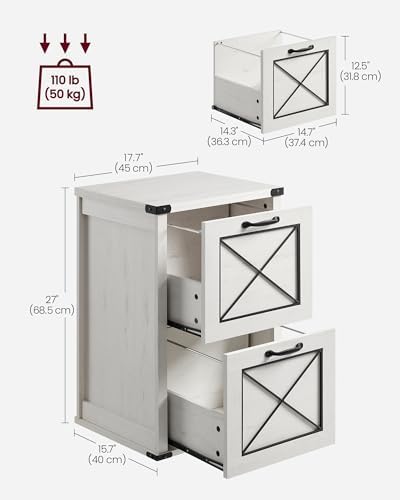 VASAGLE File Cabinet with 2 File Drawers, Printer Stand, Fit A4 Letter Size - Image 3