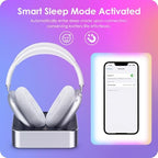 Headphone Charging Station for AirPods Max 1 & 2 - Magnetic Charger Dock with Lightning & USB-C Connectors, LED Indicator, Easy Drop-in Charging (Silver) - Image 4
