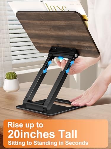 Tounee Telescopic Book Holder - Adjustable Height Cookbook Stand with Elastic Page Clips (Black) - Image 2