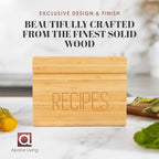 Wooden Recipe Box with 50 Recipe Cards & Dividers, 4x6 Card Holder, Bamboo - Image 5