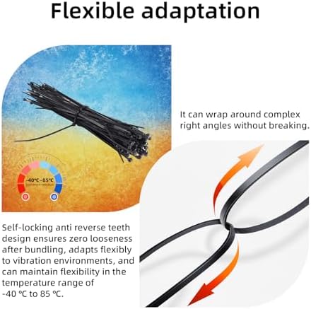 Cable Zip Ties, 8 Inch Black 3000 Pcs - Image 6