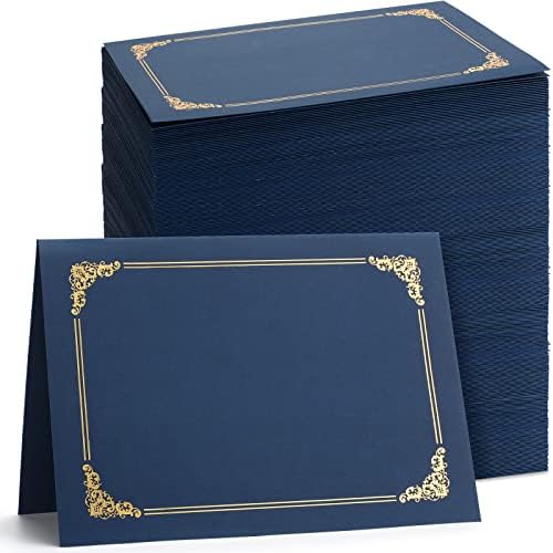 Fainne 120 Pack Certificate Holders Bulk, Diploma Covers, Navy Blue by Fainne