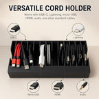 Desktop Cable Organizer with Wide Slots – Multi-Cable Management Holder | Keeps Cords Untangled and Organized | Freestanding Desk Cord Keeper for Home Office Gaming Setup - Image 4