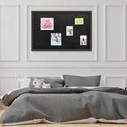 31.5"x48" Black Framed Black Linen Bulletin Board, Pin Board - Image 5