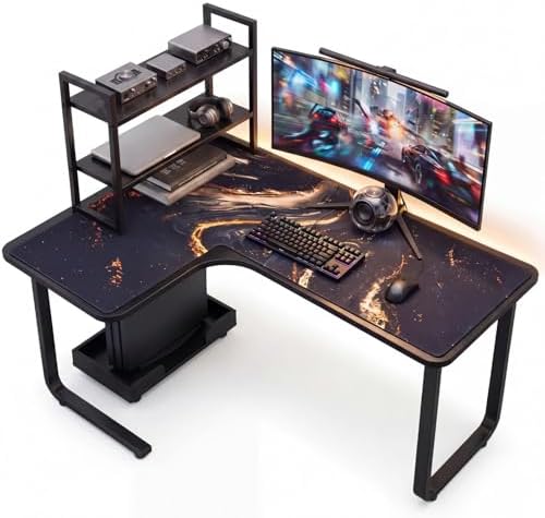 Relaxweex L Shaped Desk Mat for 90° Corner Desks, 53.1" x 39.4" Large Black Waterproof Mouse Pad with 18.9" Wide Arms, Non-Slip Rubber Desk Protector for Office, Computer and Gaming - Image 3