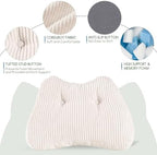 Lumbar Support Pillow for Recliner Chair/Accent Chair/Couch/Office Chair, Tufted Corduroy Back Support Cushion for Elderly, M-Shaped Recliner Cushions for Back Rest, Pain Relief, Reading, Beige - Image 3
