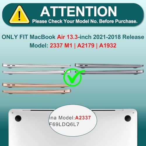 DONGKE Case for MacBook Air 13 Inch (2021-2018 Models A2337 M1/A2179/A1932), Green Stripes Hard Shell Case with Keyboard Protector, Compatible with Retina Display and Touch ID - Image 2