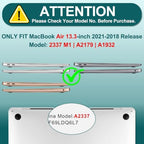 DONGKE Case for MacBook Air 13 Inch (2021-2018 Models A2337 M1/A2179/A1932), Toile Pattern Hard Shell Case with Keyboard Protector, Compatible with Retina Display and Touch ID - Image 2