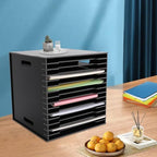 Scrapbook Paper Organizer, 15 Slot Vertical File Sorter Storage Rack, Desktop Paper Document Holder for 12" x 12" Paper, Files, Magazines, Home Office, Classroom and Craft Room - Image 4
