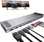 Mukiya 10 in 1 USB C Laptop Dock Stand 4K Triple Monitor with PD 100W by Mukiya