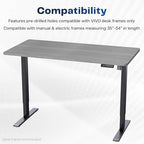 VIVO Dark Gray 55 x 28 in Solid Table Top, DESK-TOP55-28G - Image 4