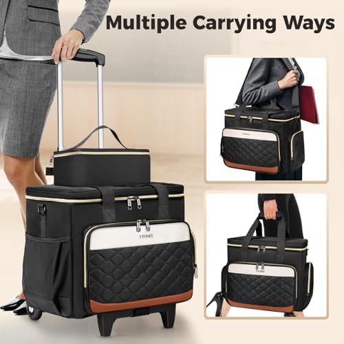 Ytonet Rolling Teacher Bag with Wheels, 15.6" Rolling Cart for Teachers - Image 6