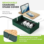 Prosumer's Choice Bamboo Charging Station - Multi Charger Station Organizer - Desk Docking Station for Phones, Tablets, Laptop - Wooden Charging Station with Removable Dividers - Cables Not Included - Image 6