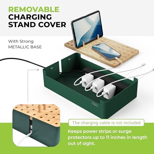 Prosumer's Choice Bamboo Charging Station - Multi Charger Station Organizer - Desk Docking Station for Phones, Tablets, Laptop - Wooden Charging Station with Removable Dividers - Cables Not Included - Image 6