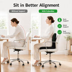 Ergonomic Back Support for Office Chair, Seat Cushion with Backrest, Adjustable Folding Floor Chair for Home, Gaming & Meditation (Black) - Image 5