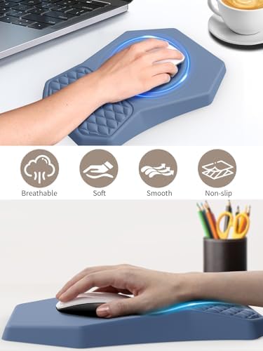 3-in-1 Ergonomic Keyboard Stand with Wrist Rest & Mouse Pad Set, Blue - Image 5