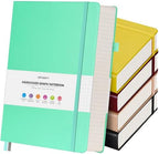 5 Pack Graph Paper Notebook Bulk, A5, 312 Numbered Pages Grid Journal Set by OFFIGIFT