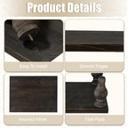 MAONAME Decorative Wood Display Risers, Washed Black Wooden Pedestal Stand - Image 3