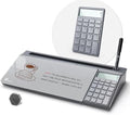 TOWON Glass Desk Whiteboard with Calculator 18x6 in, Desk Organizer, Gray by TOWON