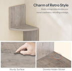 HOOBRO Corner Shelf Wall-Mounted, Set of 2 Floating Corner Shelves for Wall - Image 7
