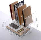 HeZone Desk Organizers and Accessories, Acrylic Desk Organizer with Drawer, Office Supplies Organization Storage, Clear Acrylic File Organizer for Desk - 1 Pack - Image 3