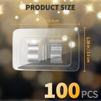 Hooks for Outdoor String Lights Clips: 100Pcs Heavy Duty Cable Clips with Waterproof Adhesive Strips for Hanging Christmas Light - Outside UV-Resistant Clear Sticky Cord Holders Rope Organizer - Image 4