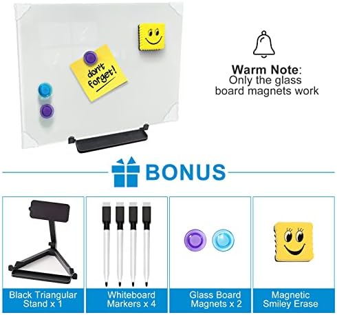 Magnetic Glass Whiteboard Desktop Easel, 16x12 Tabletop Glass Dry Erase Board with Adjustable Stand, ZHIDIAN Portable Tempered Glass Writing Board for Desk Office Home - Image 5