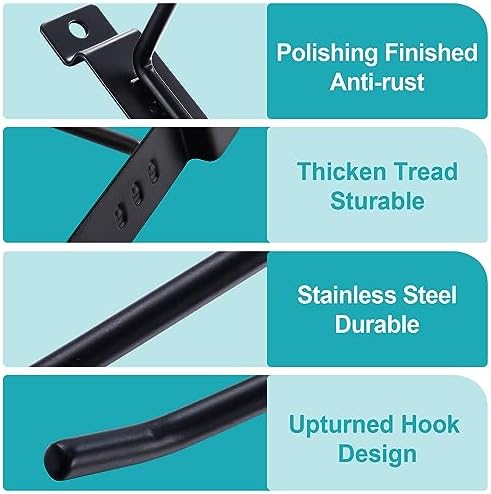 HJW Slatwall Hooks 50 Pack, 6 Inch Black Slat Wall Hanging Hooks - Image 4