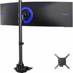 VIVO Single Ultra-Wide Monitor Desk Mount for up to 57 inch Ultrawide Screens, Extra Tall Heavy Duty Adjustable Stand Holds 59.4 lbs, Black, STAND-V157R by VIVO