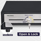 Volcora Cash Register Drawer for Point of Sale (POS) System - Black and Stainless Steel Front - Fully Removable 2 Tier Cash Tray, 5 Bill/8 Coin, 12-24V, RJ11/RJ12 Key-Lock - Under Counter - Image 5