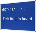 DEVELOP 60x48 Inch Large Blue Felt Bulletin Board, Wall Mounted Pin Memo Notice Cork Board with Silver Aluminium Frame for Office, Home, and Classroom, Includes 10 Push Pins by DEVELOP
