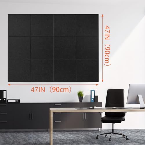 Cork Boards for Walls 48" x 36" Felt Board Alternative, 12 Pack Felt Wall Tiles Bulletin Board, Large Cork Board for Office Pin Board Tack Board Cork Boards - Image 6
